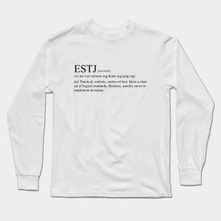 ESTJ Personality (Dictionary Style) Light Long Sleeve T-Shirt